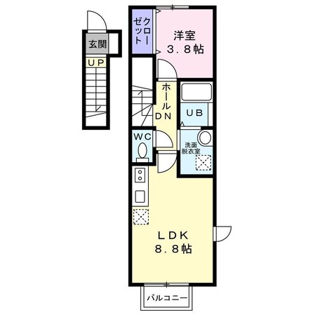 仙台駅 徒歩15分 2階の物件間取画像